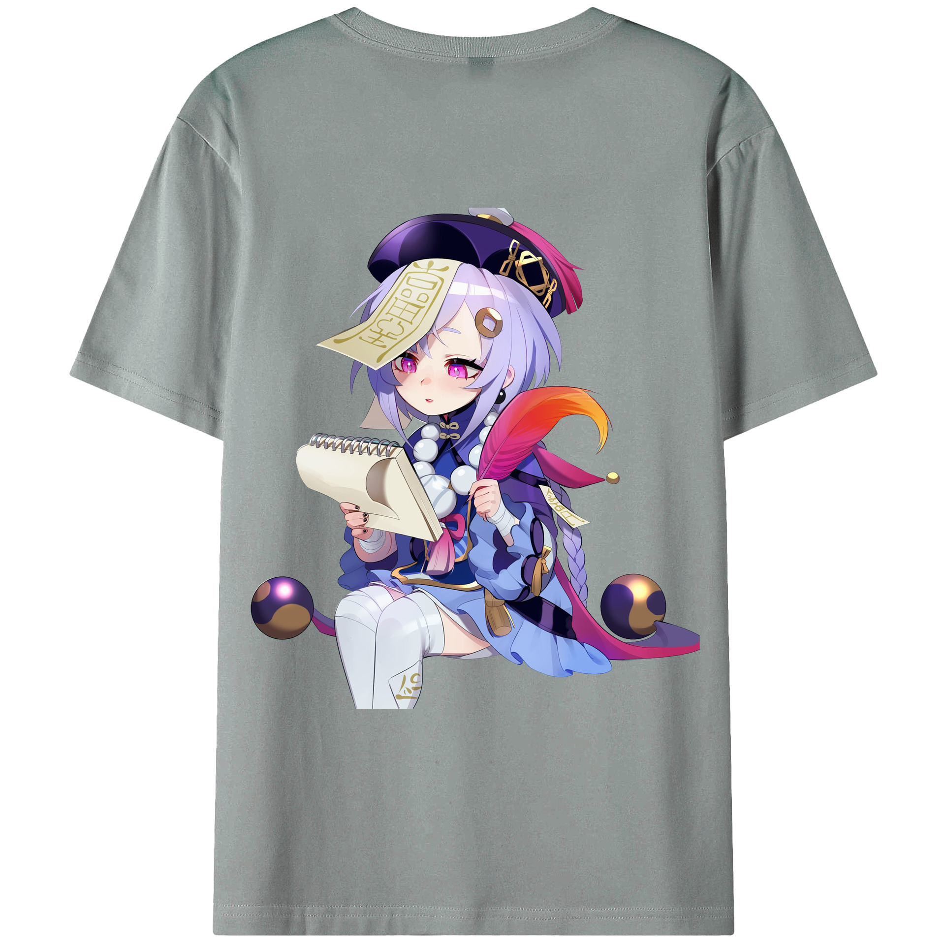 げんし神 七七 なな  genshin Nana 綿100％ メンズ半袖Tシャツ（バックプリント） 通気性